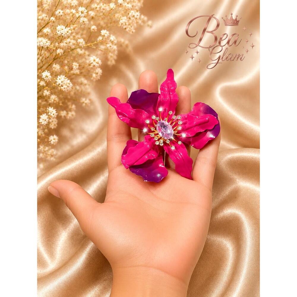 Betsey Johnson Orchid Statement Pendant Pink, Purple - Picture 9 of 13
